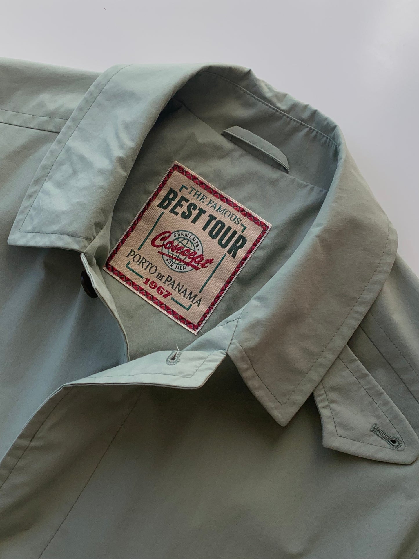 Mint green trench coat