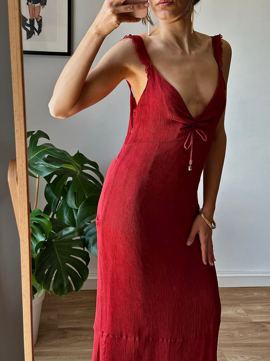 Silk red dress