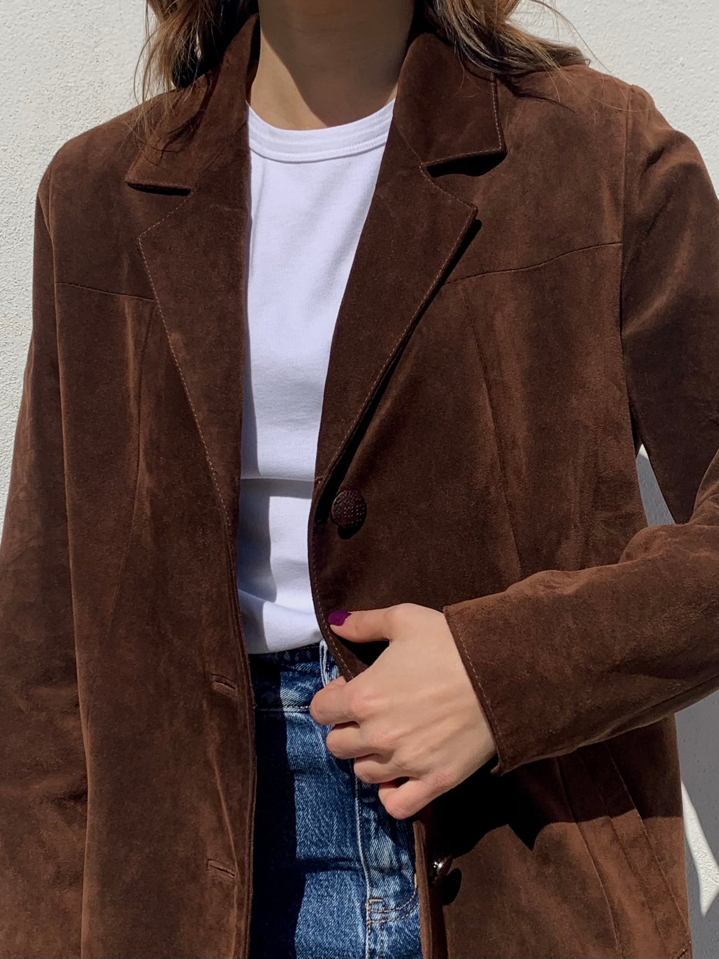 Vintage brown suede blazer