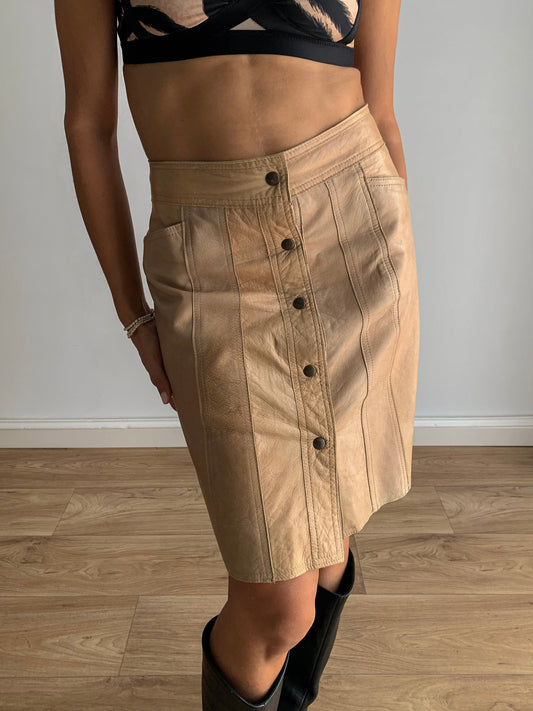 Leather sand skirt