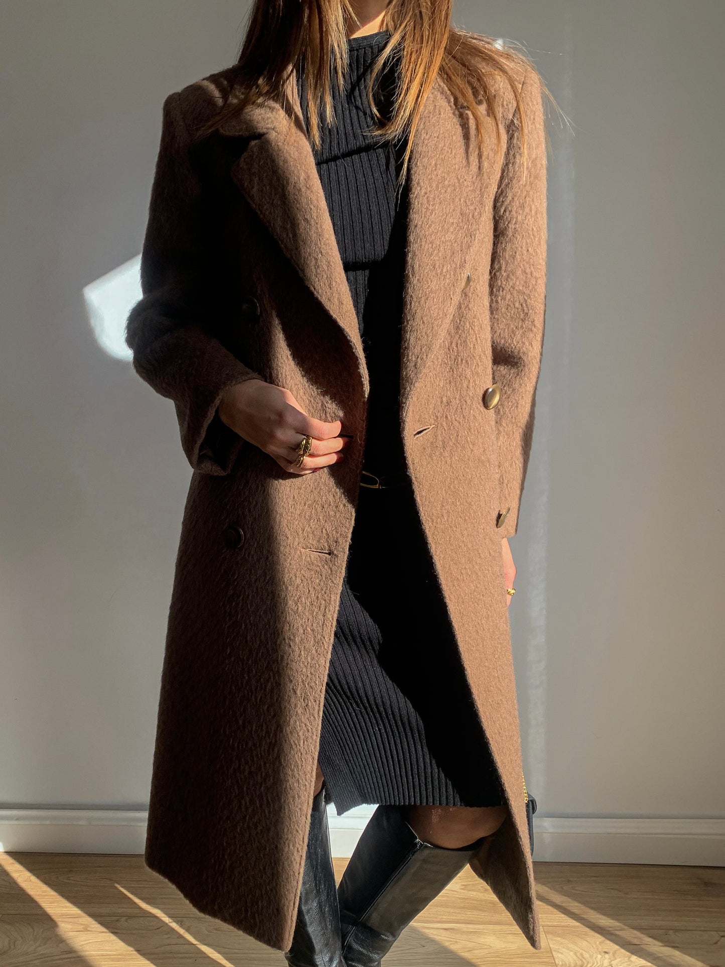 Dark camel coat