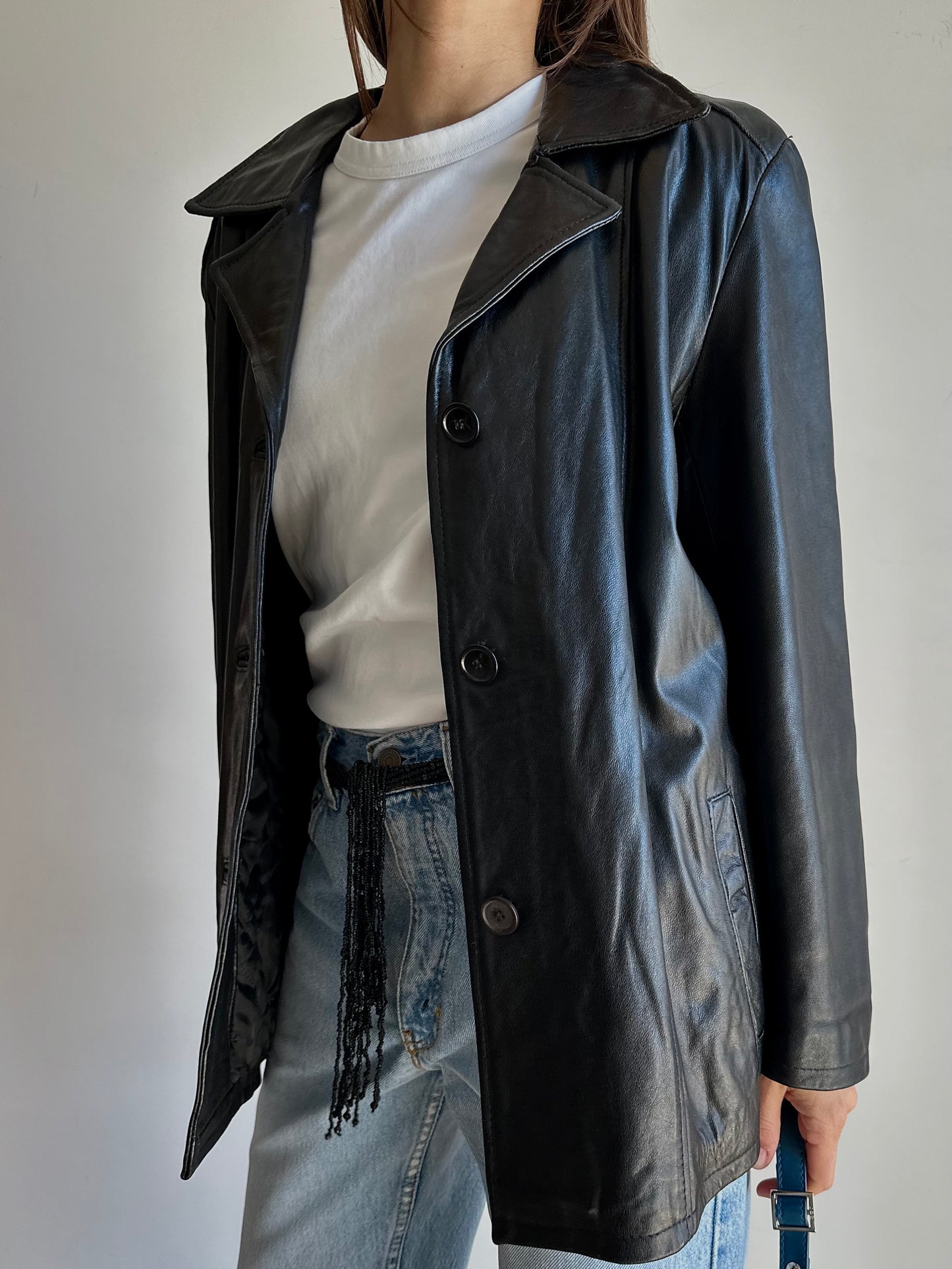 Black leather jacket