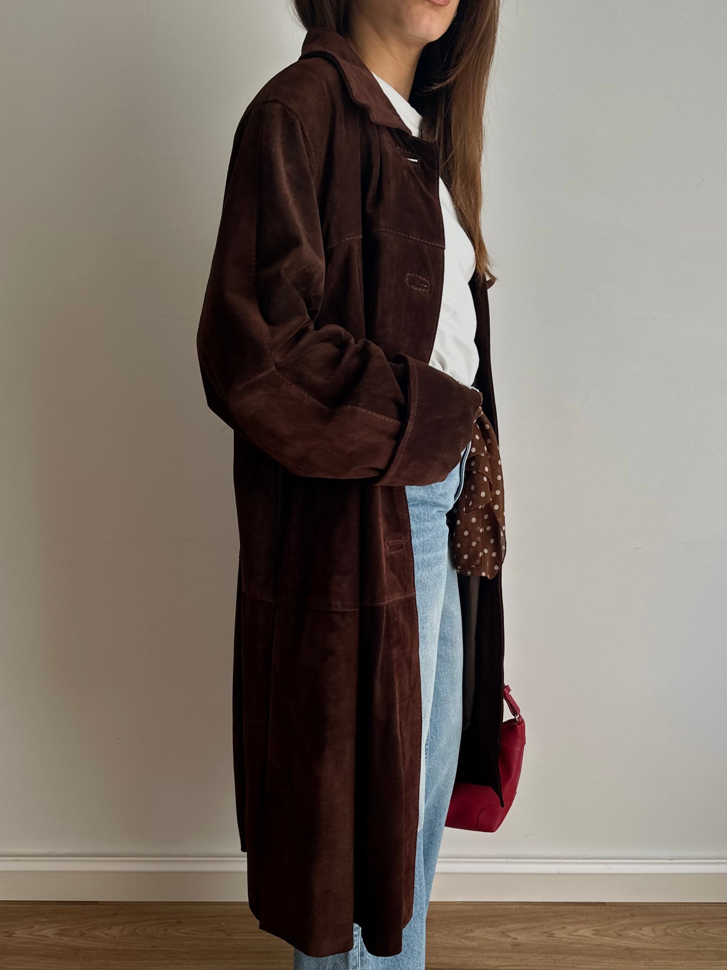 Suede choco coat