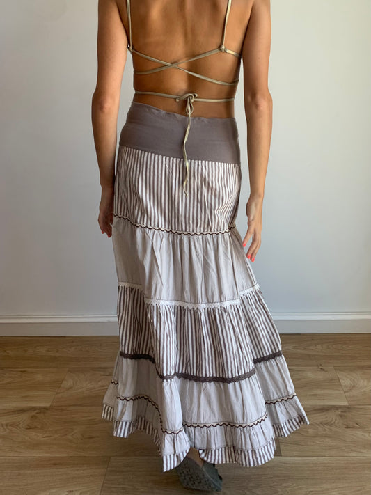 Tiered striped skirt