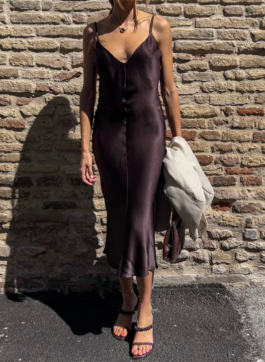 Dark choco slip dress