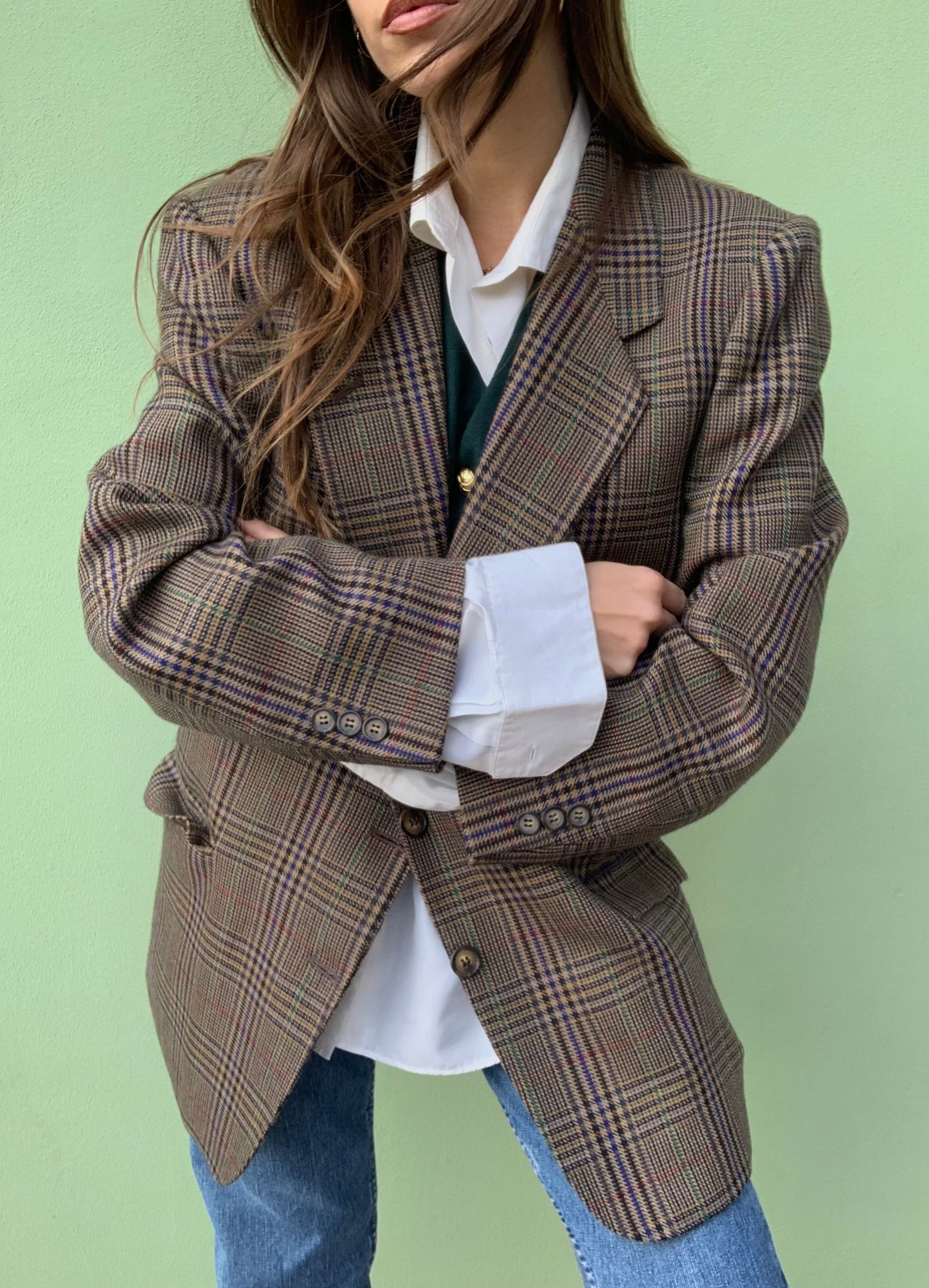Vintage check blazer