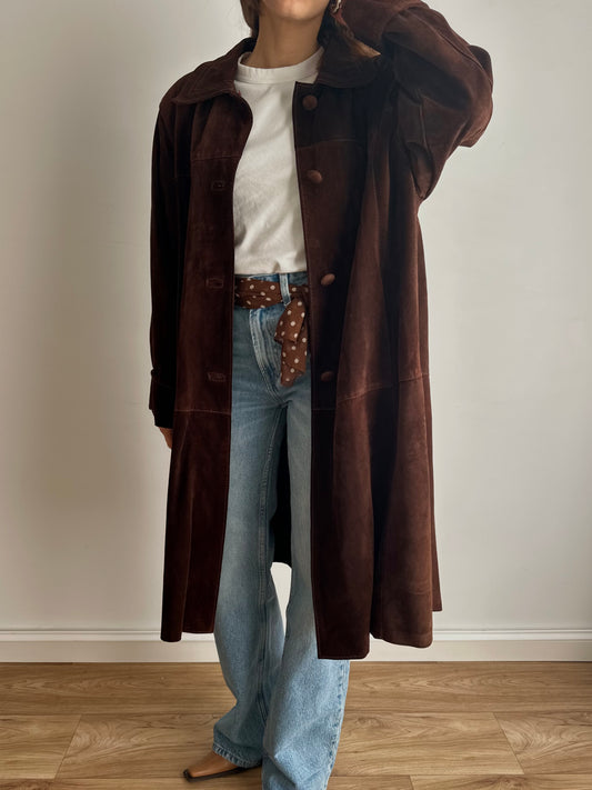 Suede choco coat