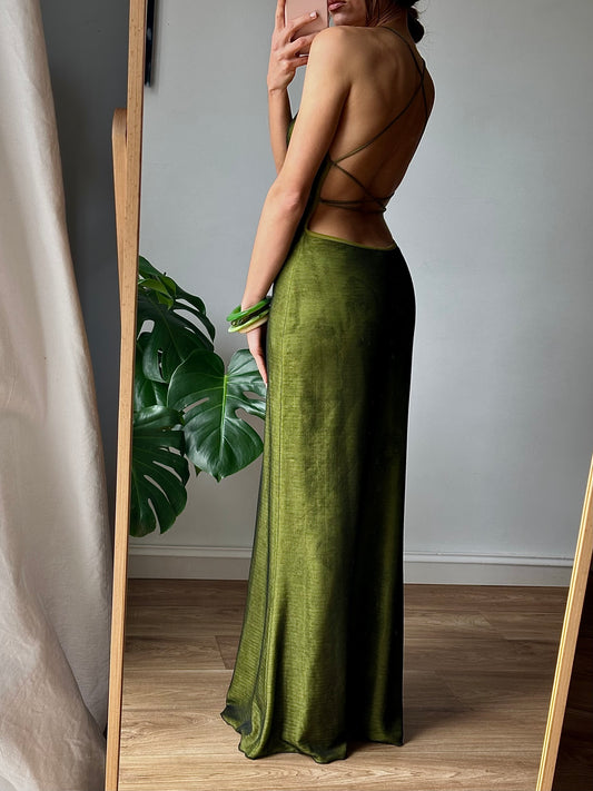 Olive event dress