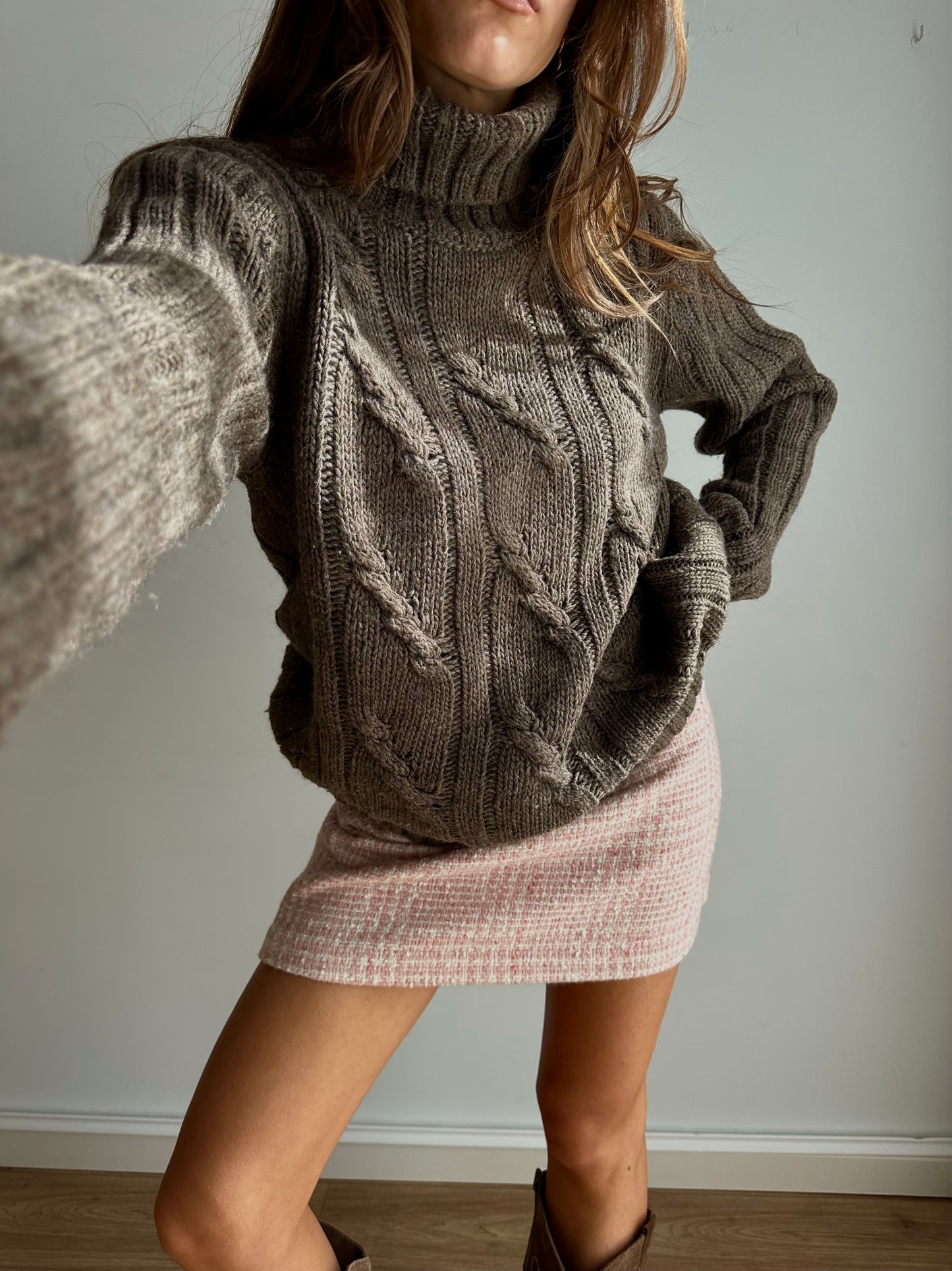 Taupe wool jumper