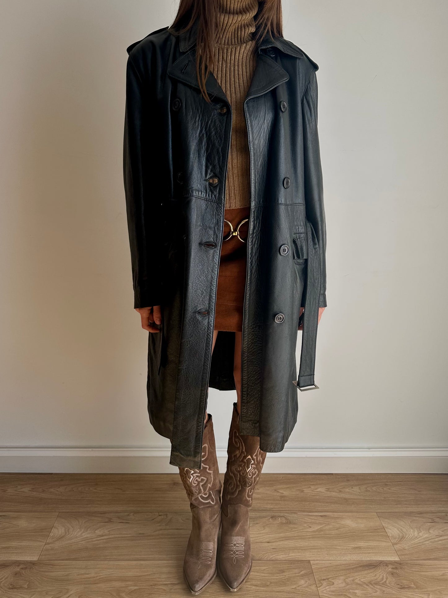 Leather trench