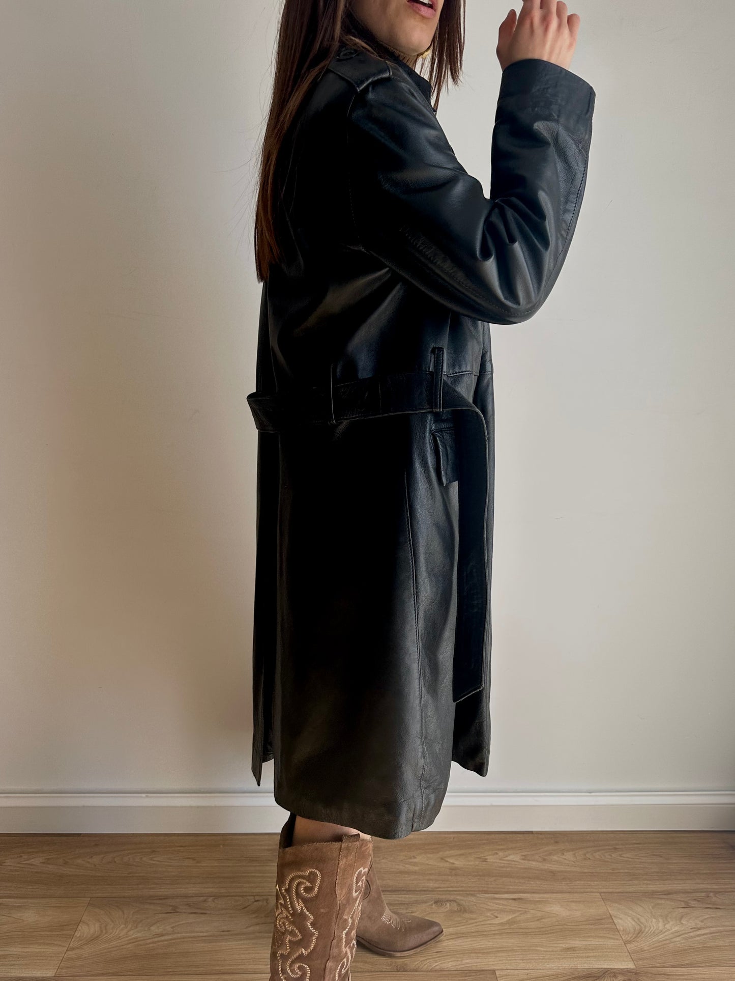 Leather trench