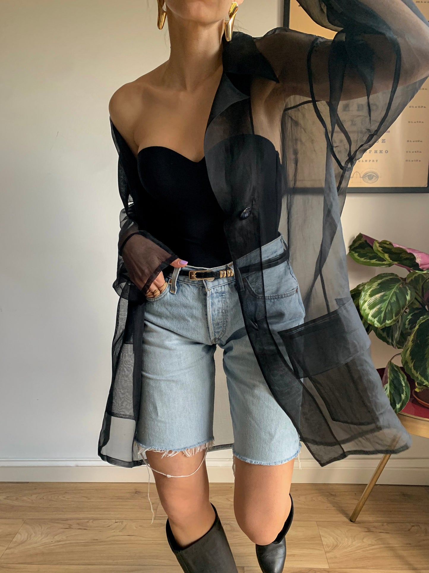 Vintage sheer black organza
