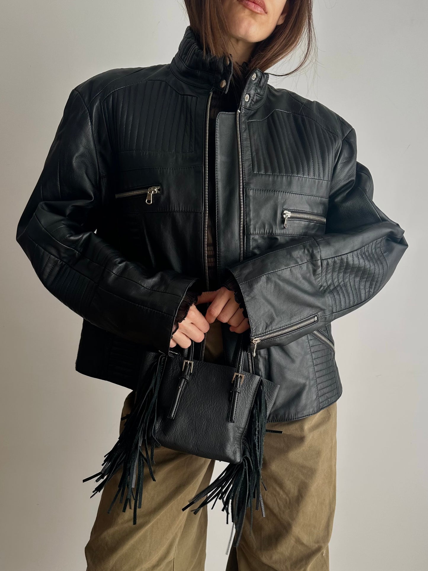 Leather biker