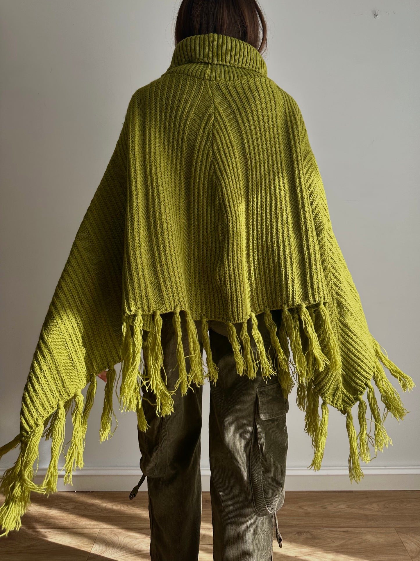 Olive wool cape