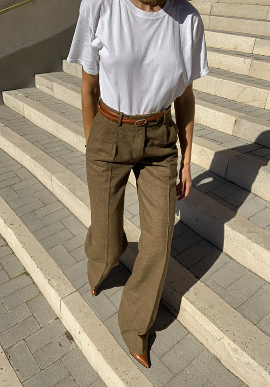 Vintage wool tailored dad pant