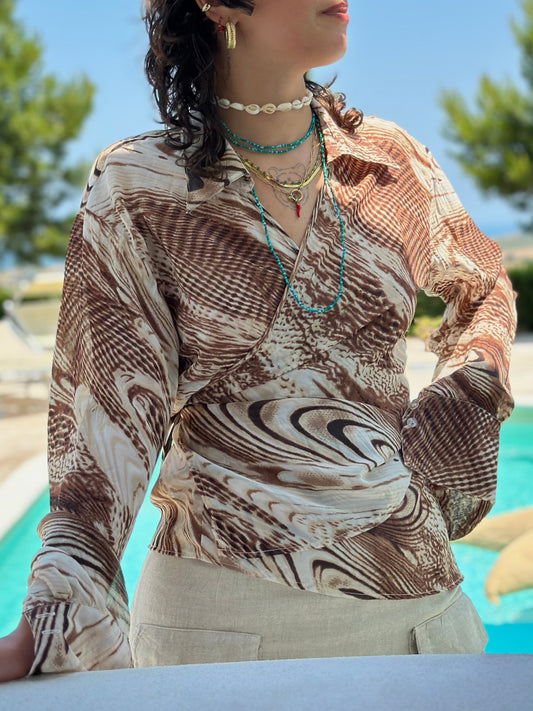 Animalier print blouse