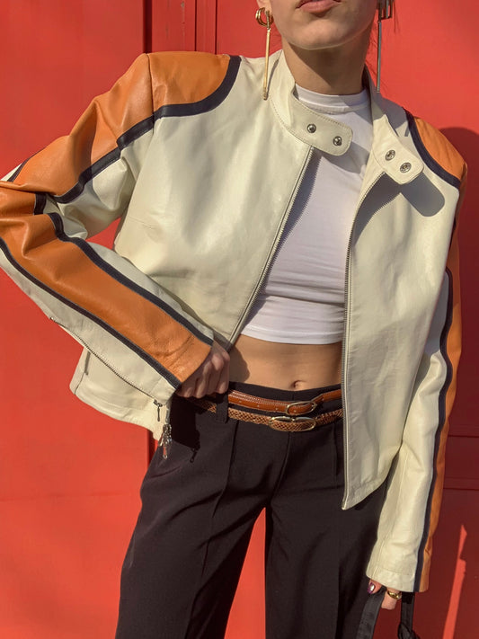 Vintage moto leather jacket
