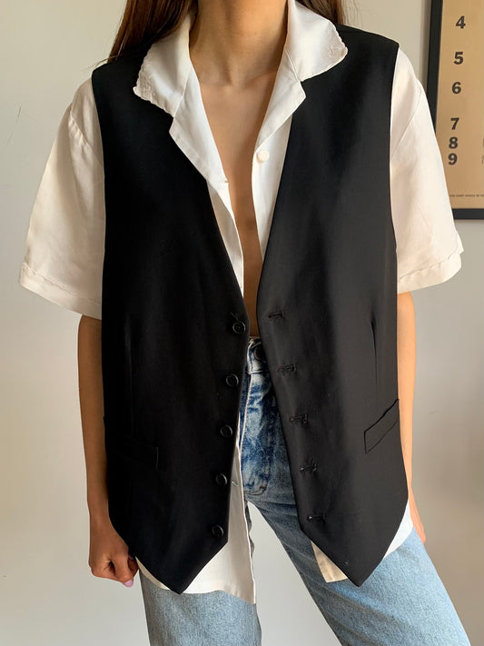 Classic black suit vest