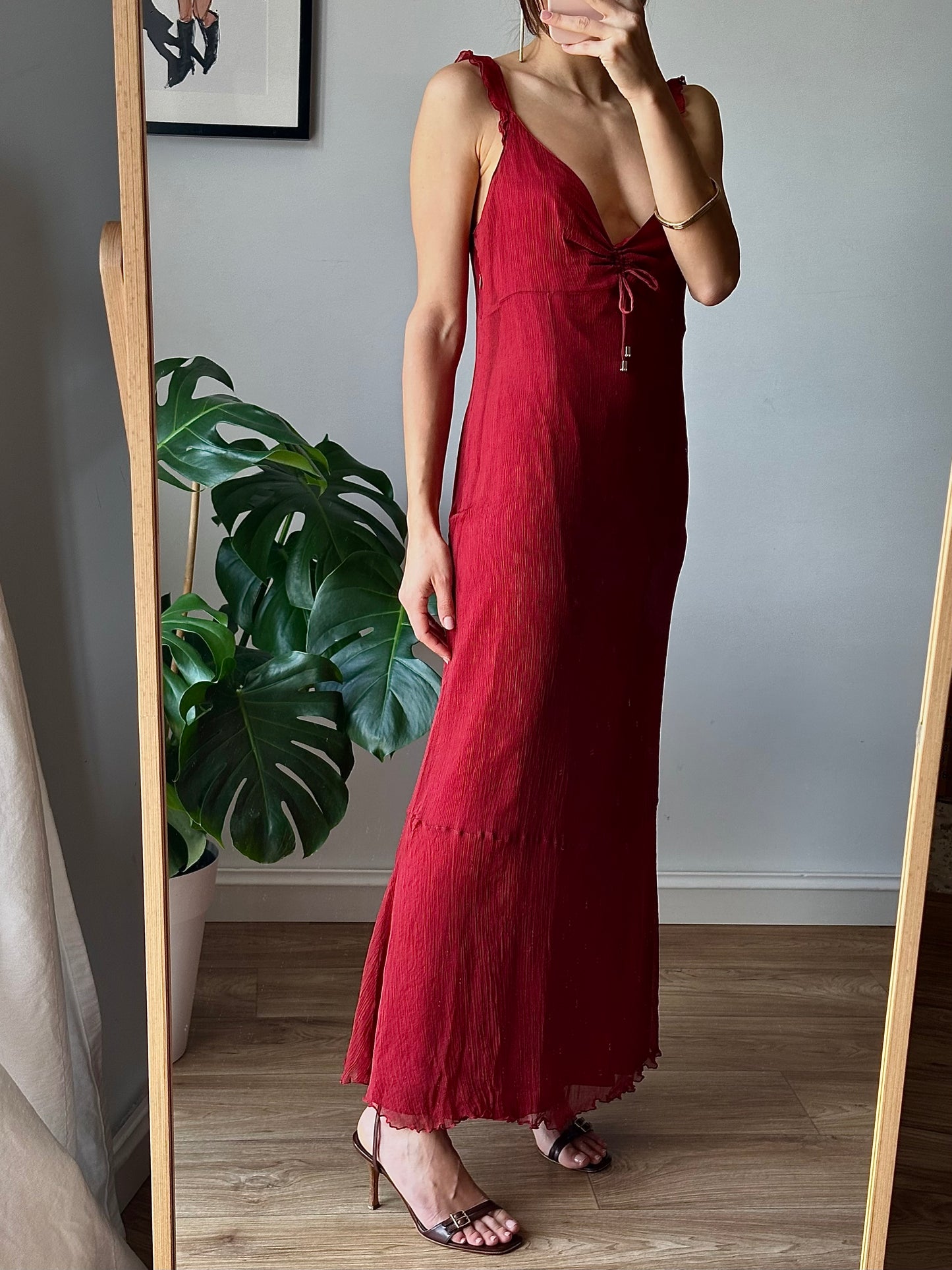 Silk red dress