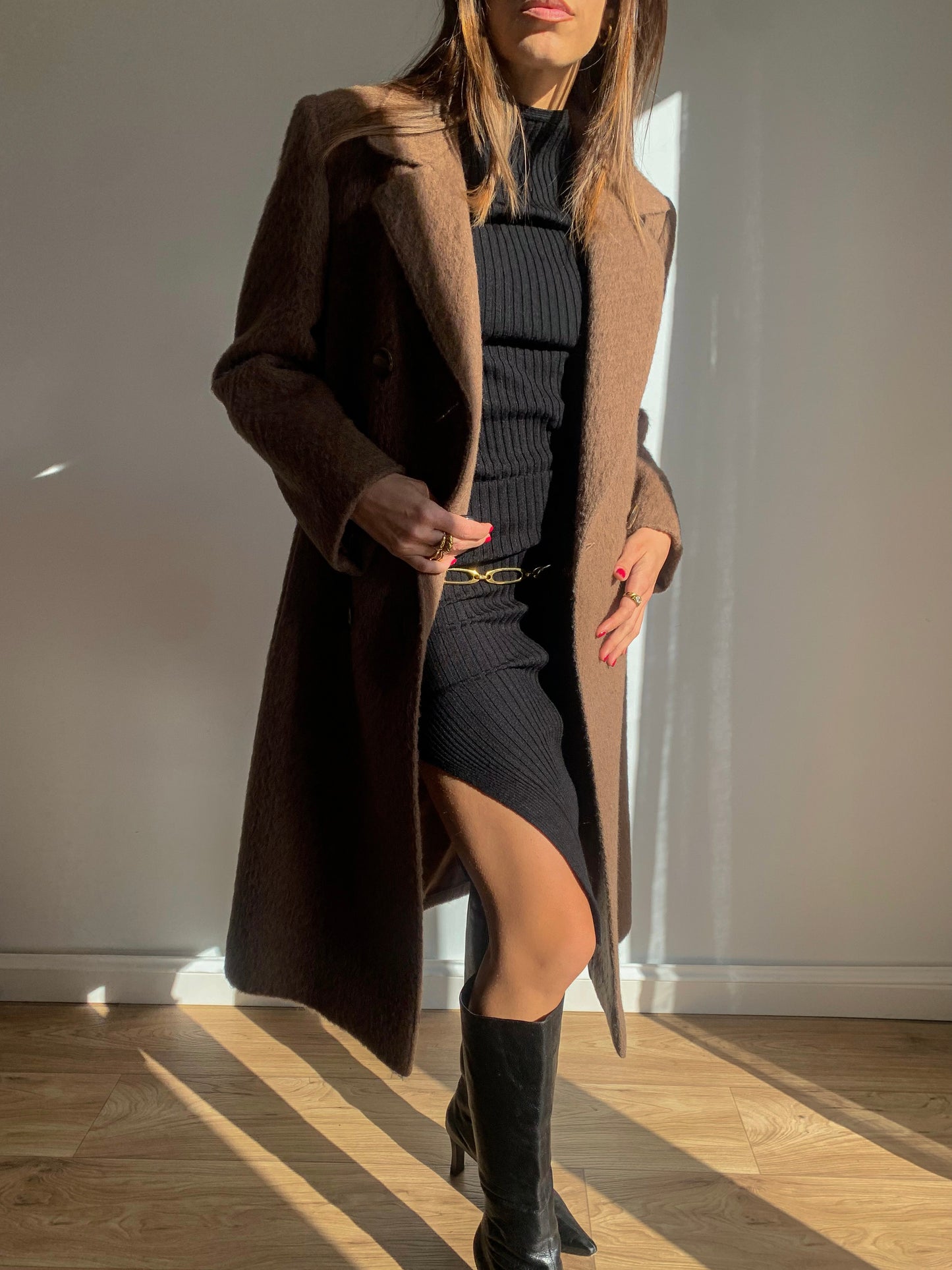 Dark camel coat