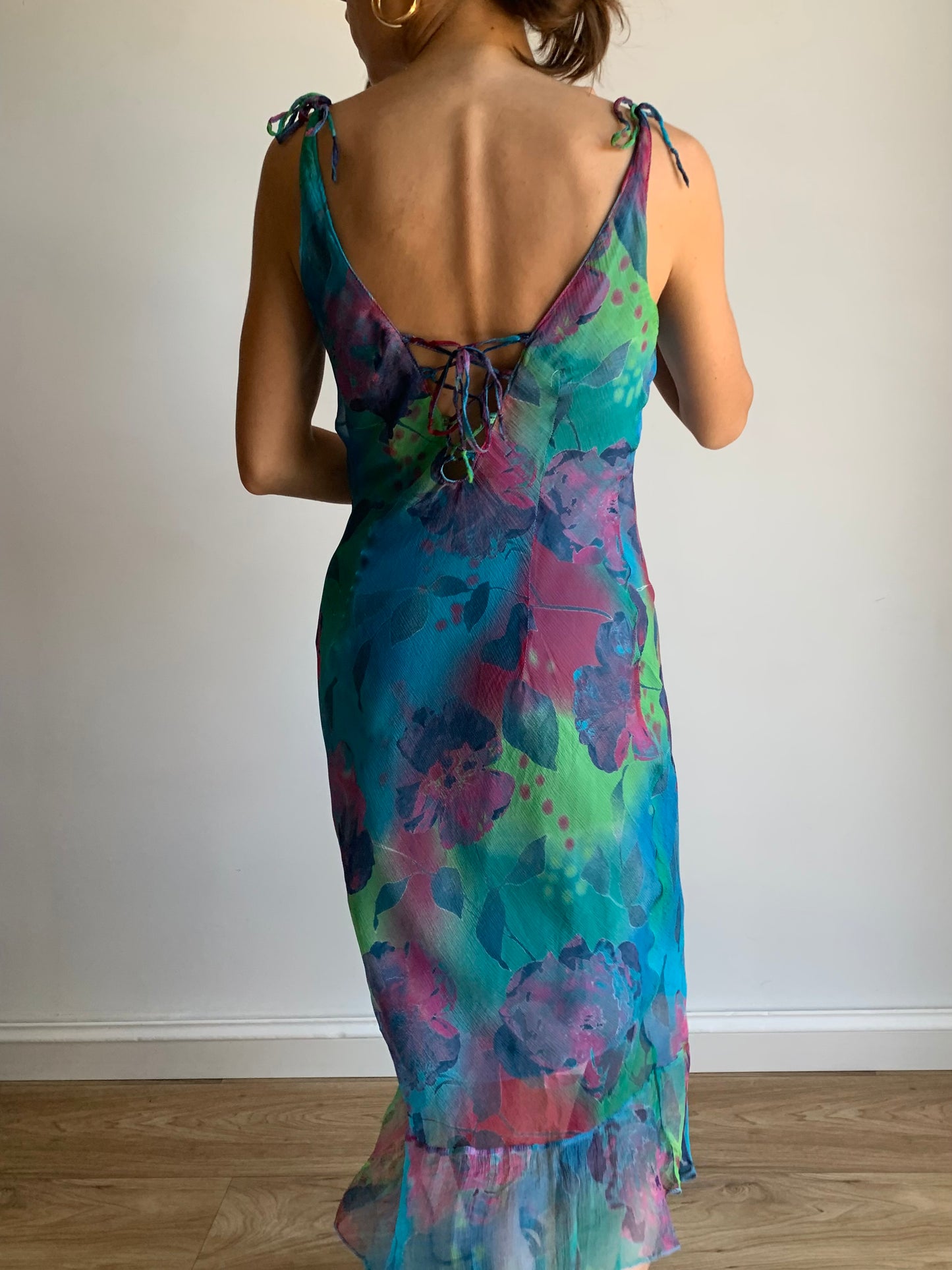 Pure silk multicolor dress
