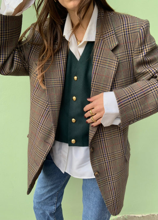 Vintage check blazer