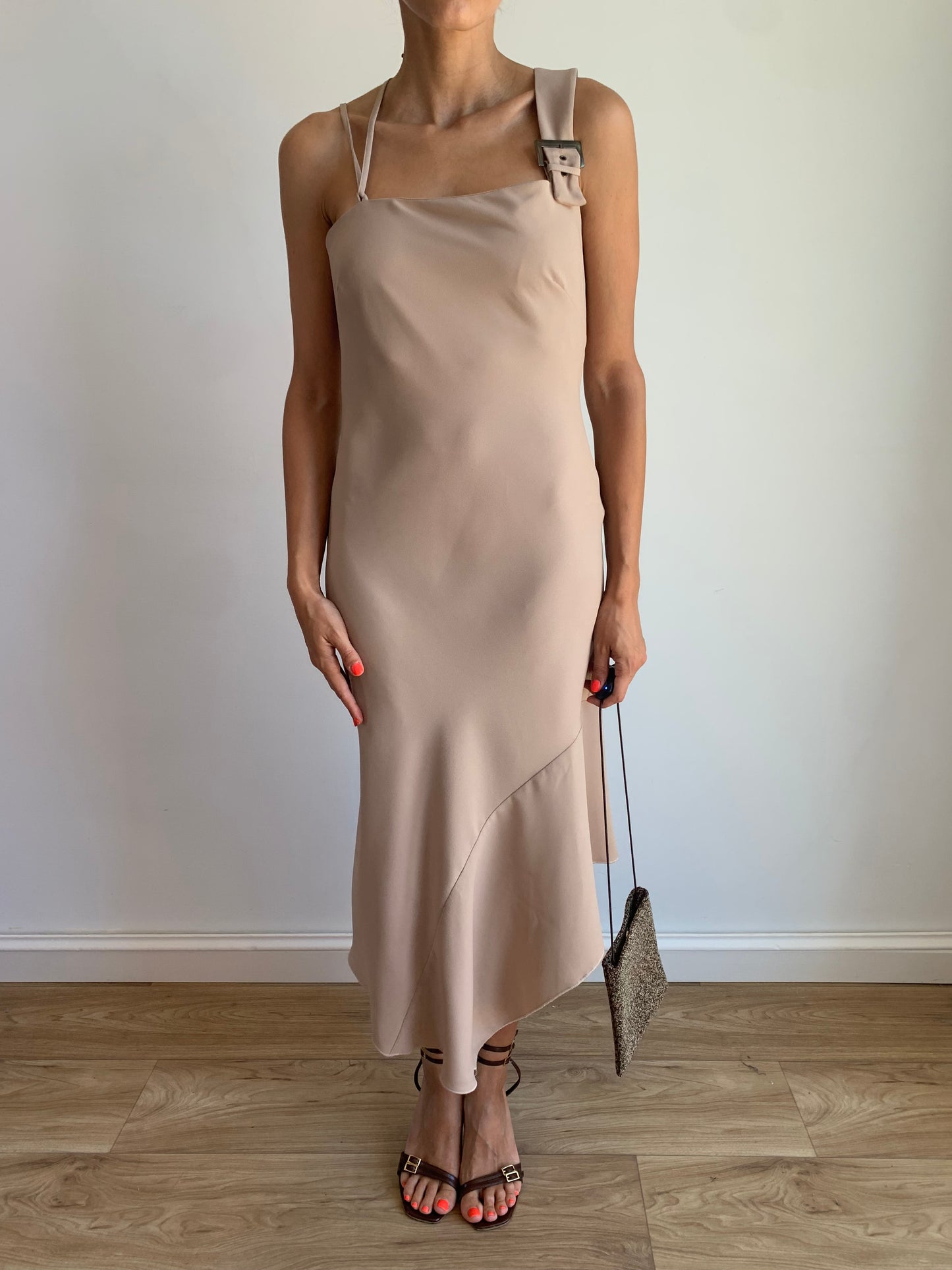 Asymmetric sand dress