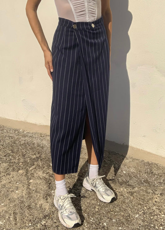 Vintage pinstripe midi skirt