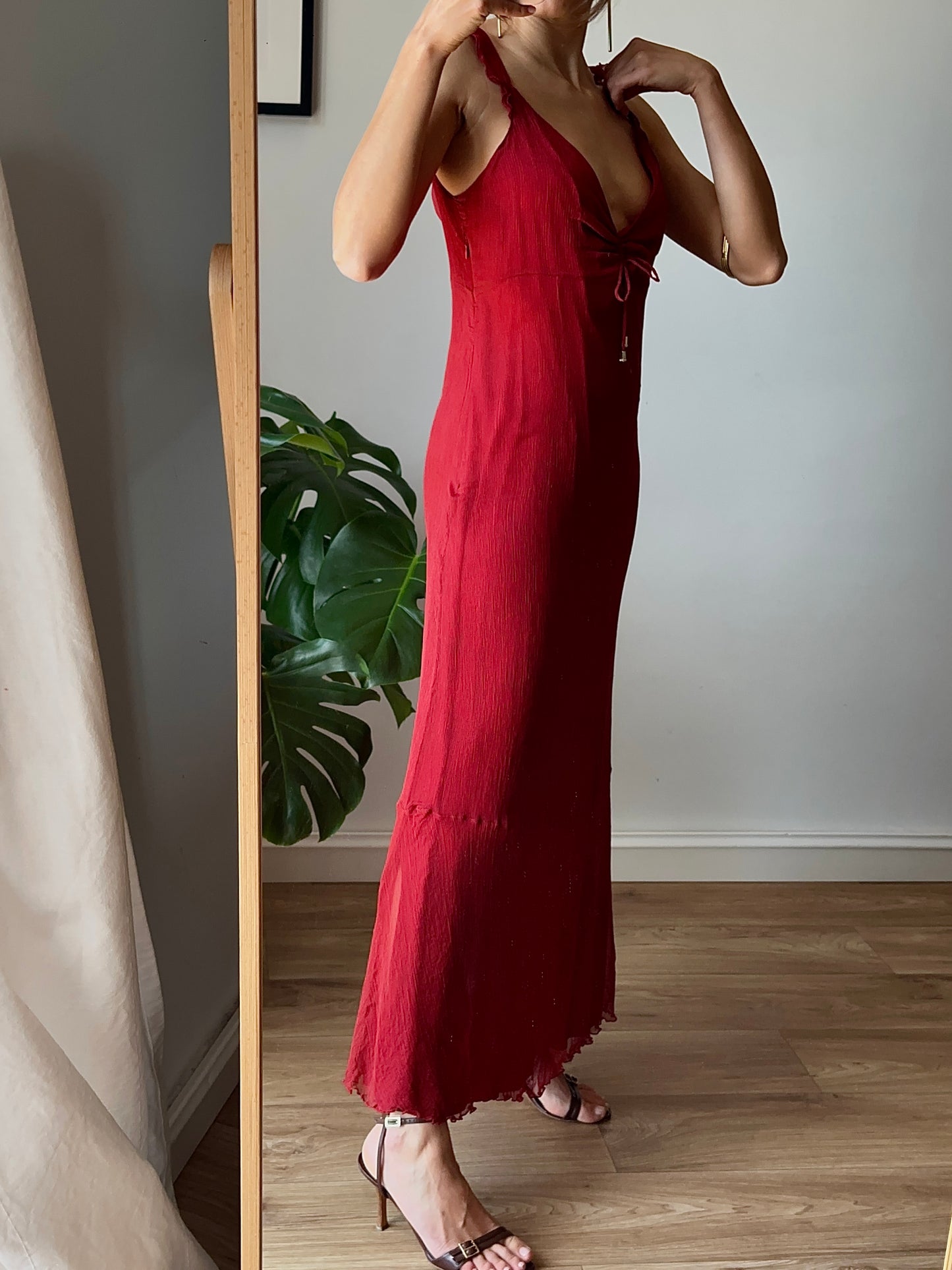Silk red dress