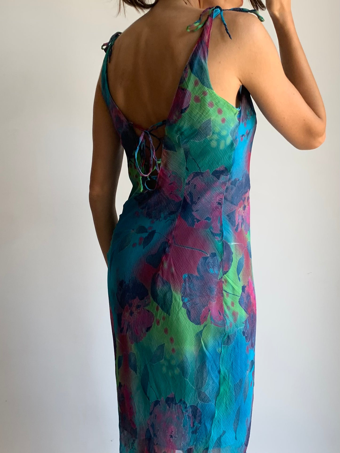 Pure silk multicolor dress