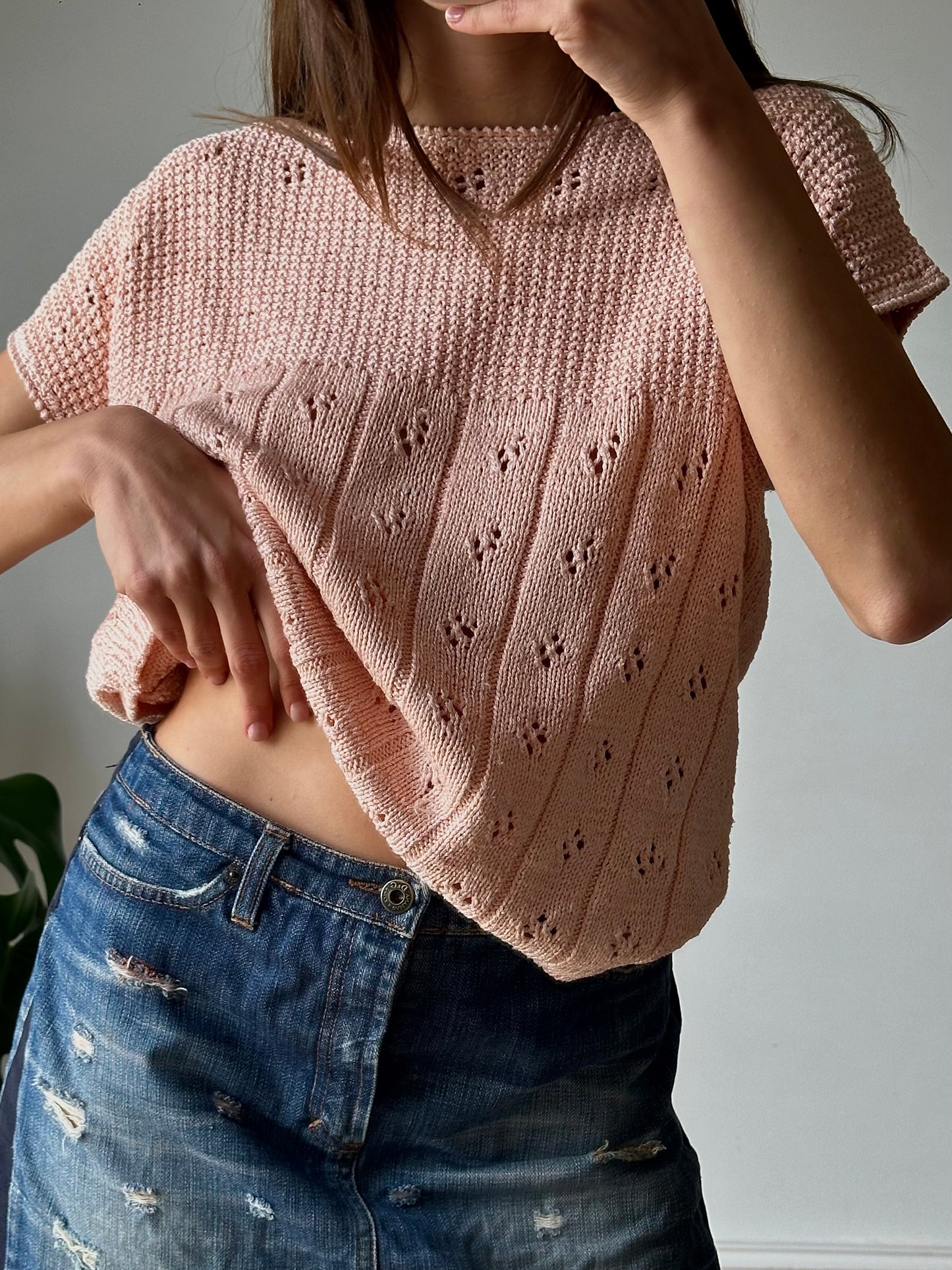 Crochet pink t-shirt