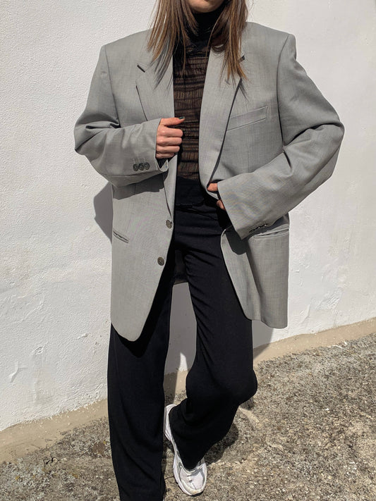 Stone grey oversized blazer