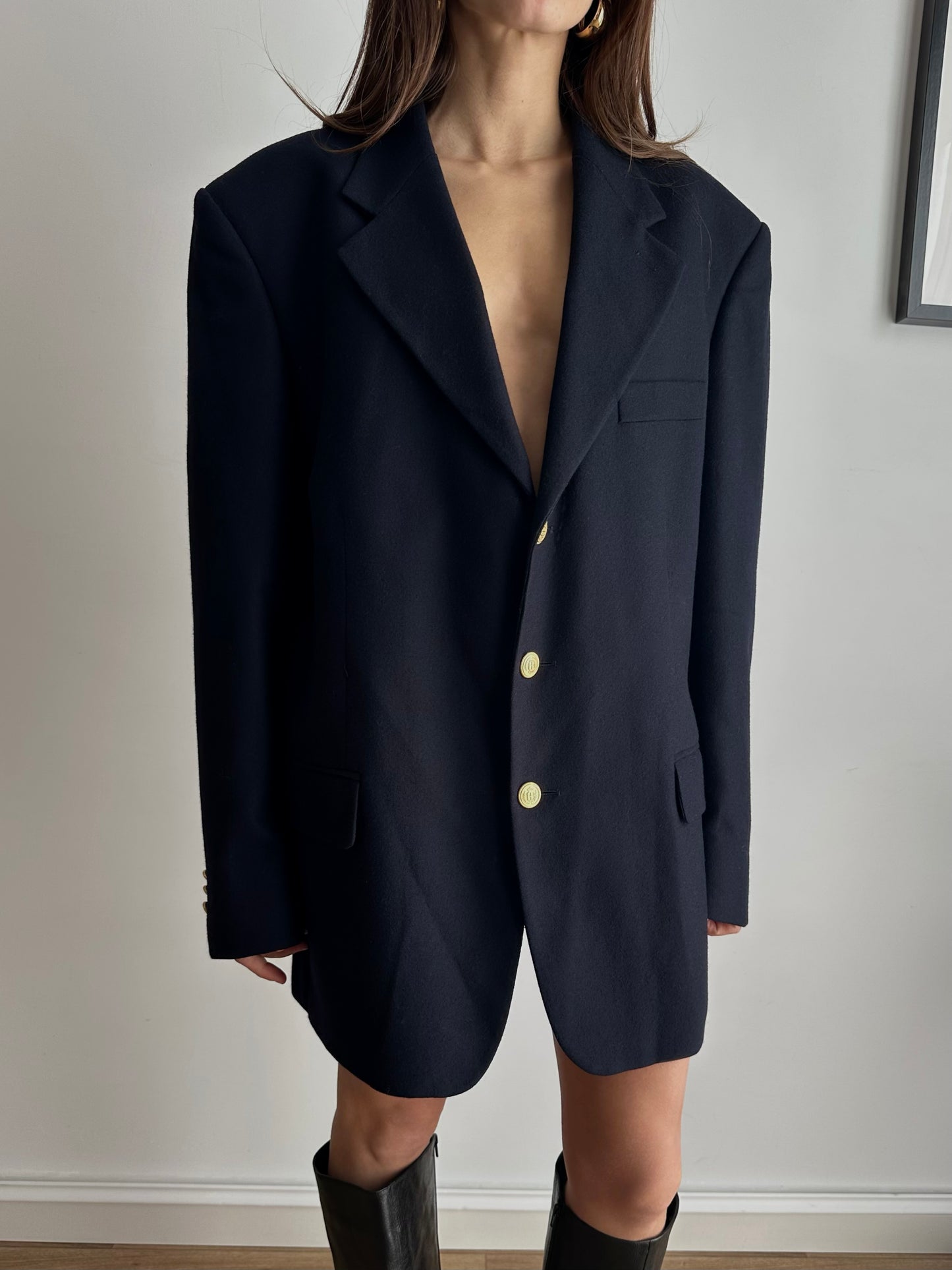 Navy wool blazer