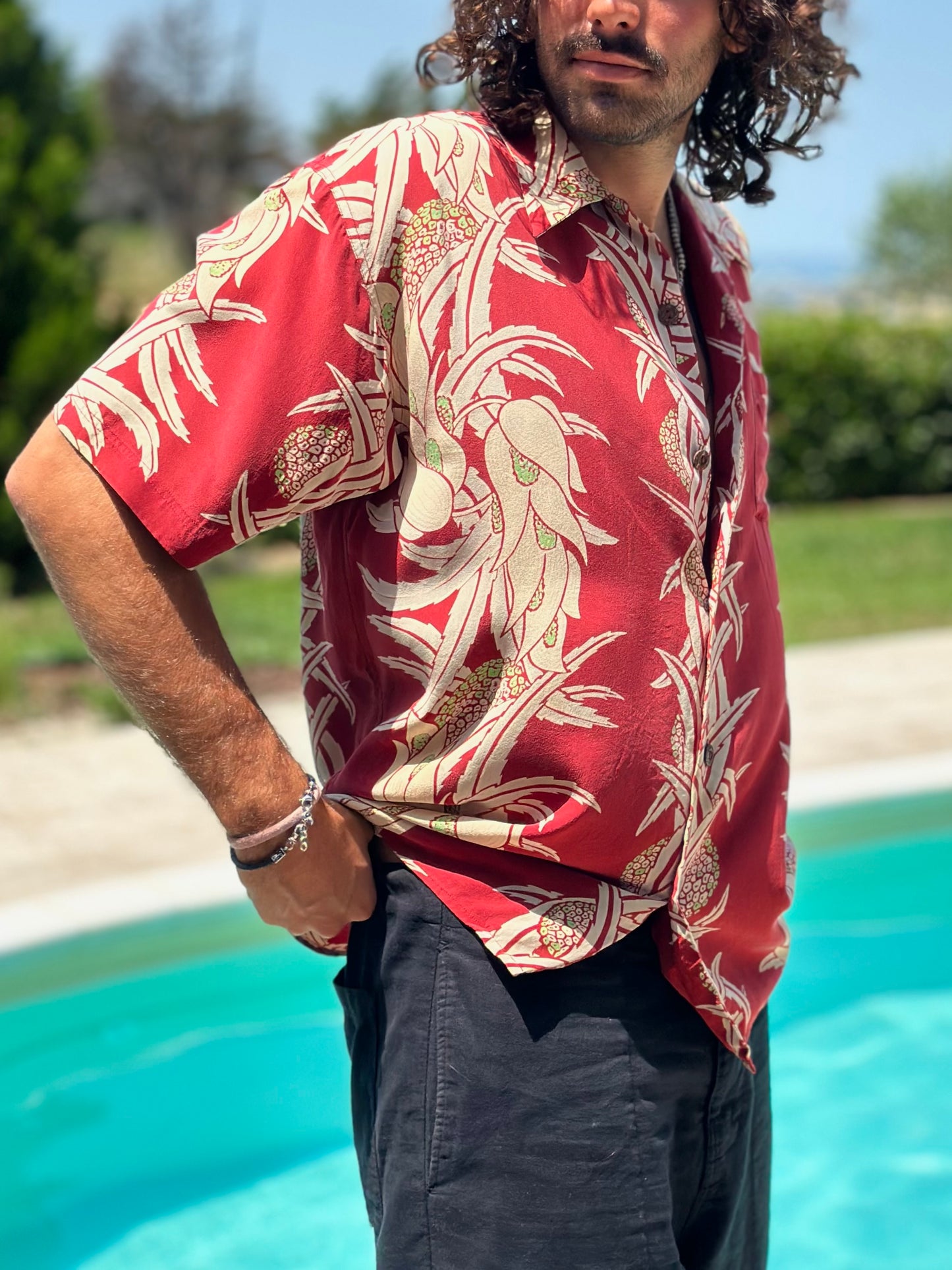 Pure silk surf shirt