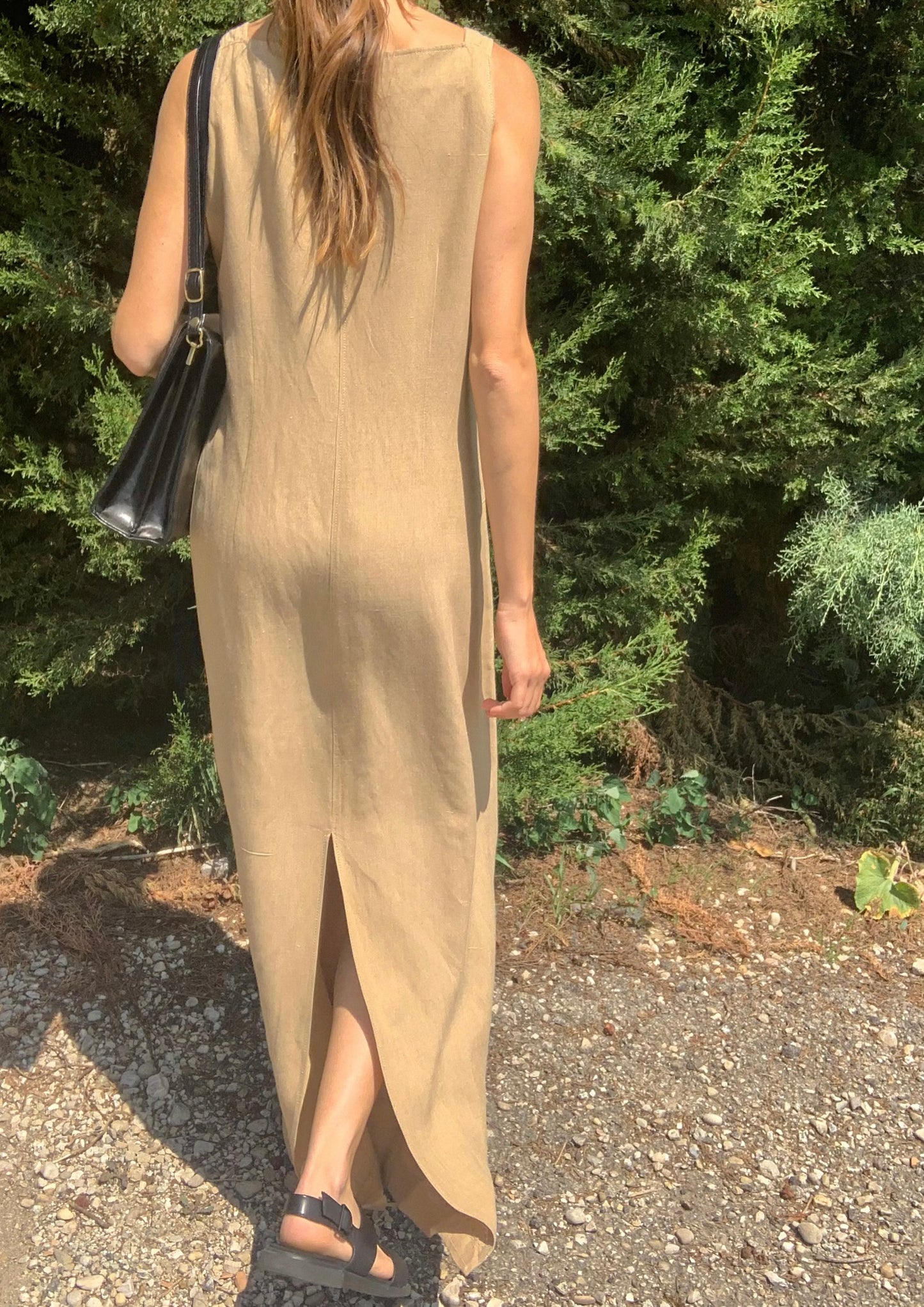Vintage linen maxi dress