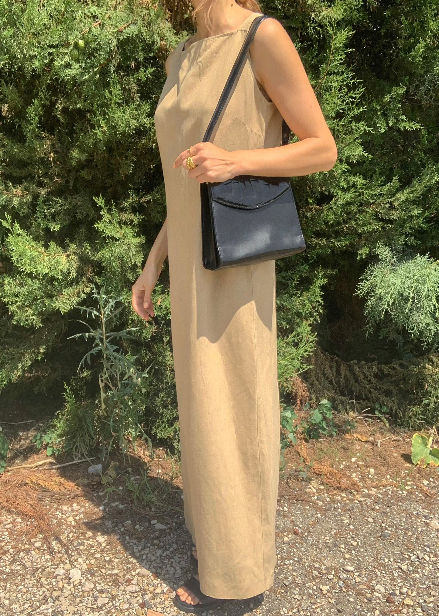 Vintage linen maxi dress