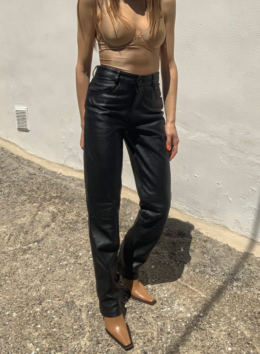Vintage real leather pants