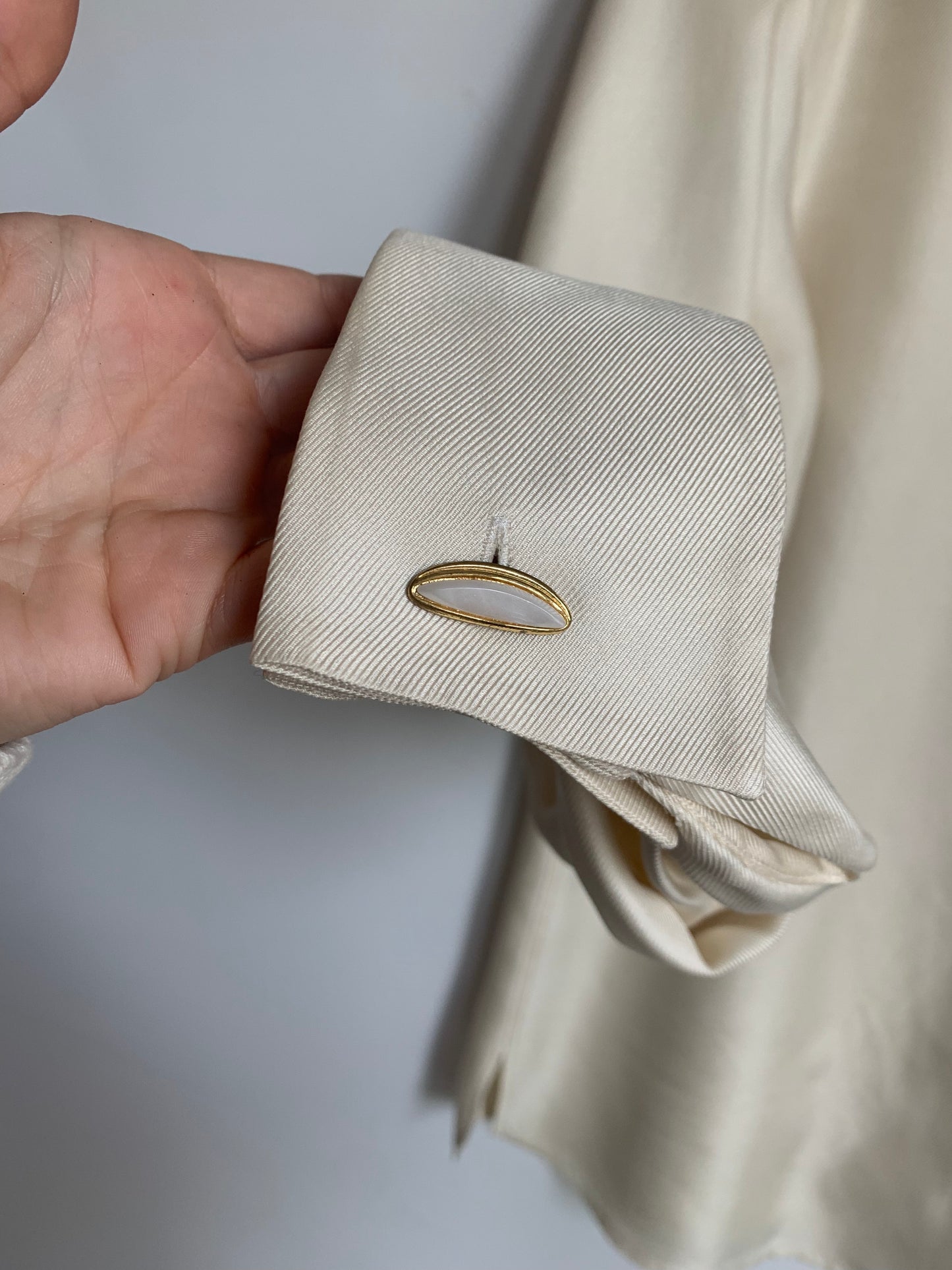 Vintage pure silk shirt + cufflinks
