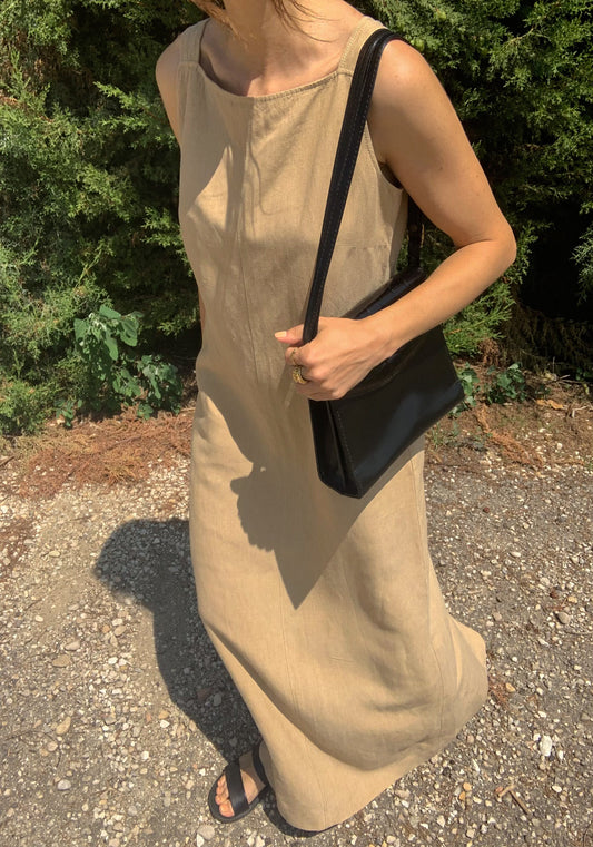 Vintage linen maxi dress