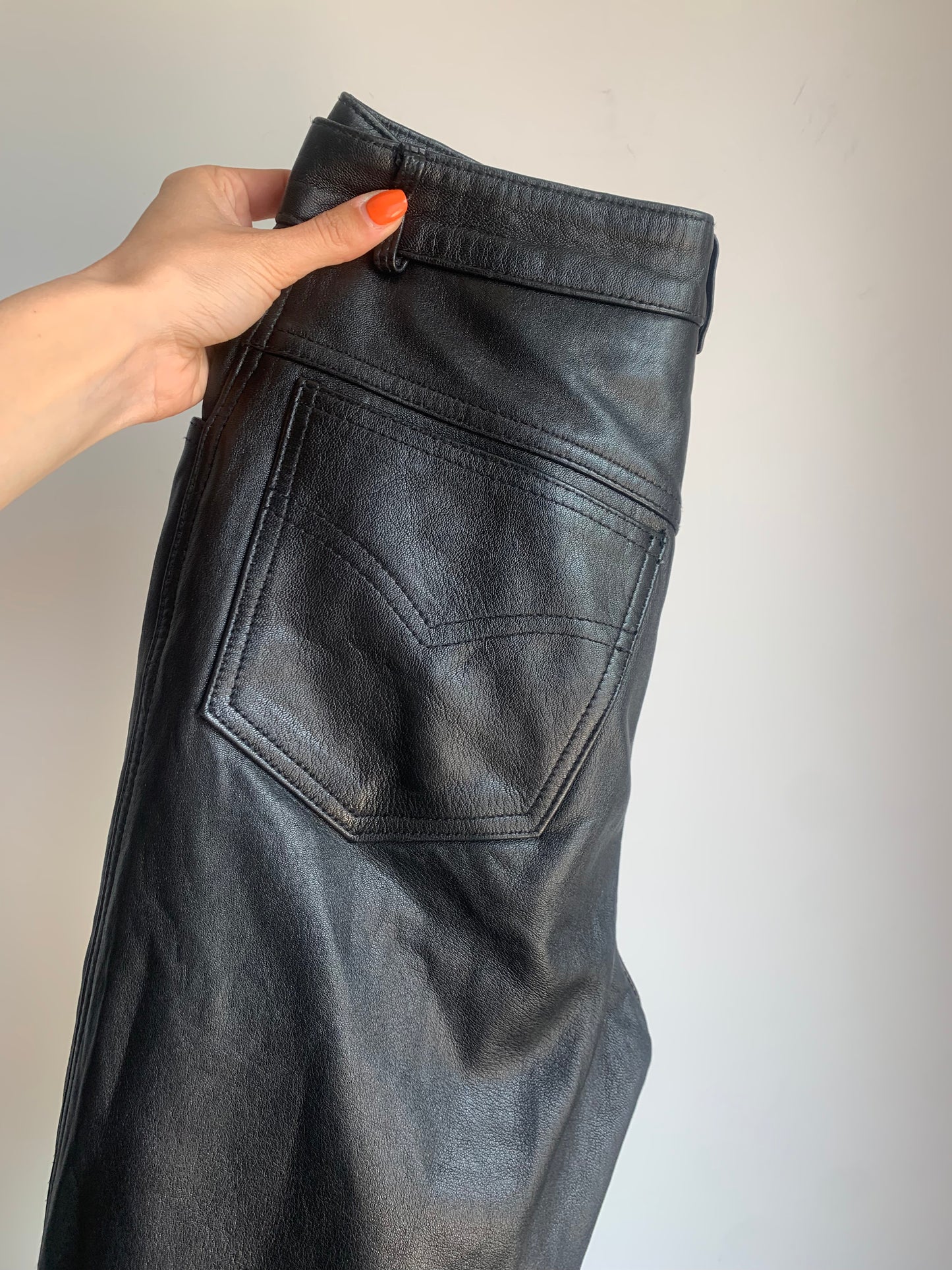 Vintage real leather pants