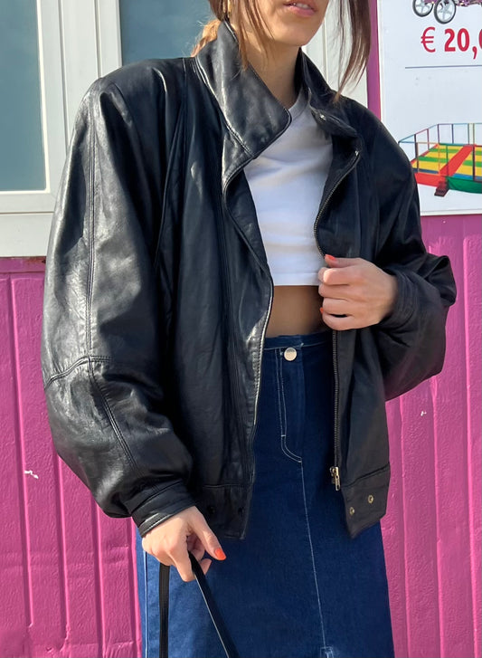 Bomber leather jacket