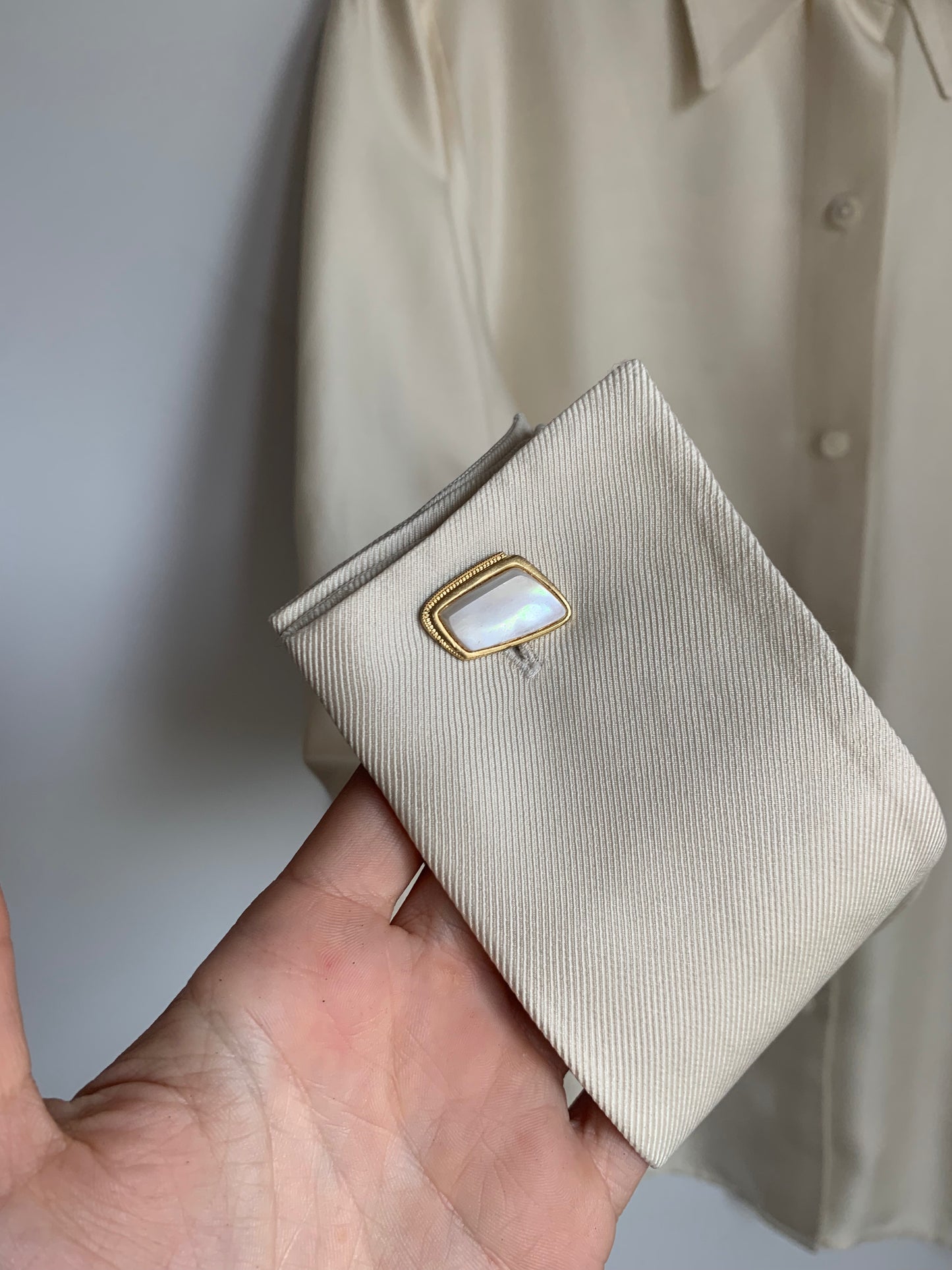 Vintage pure silk shirt + cufflinks