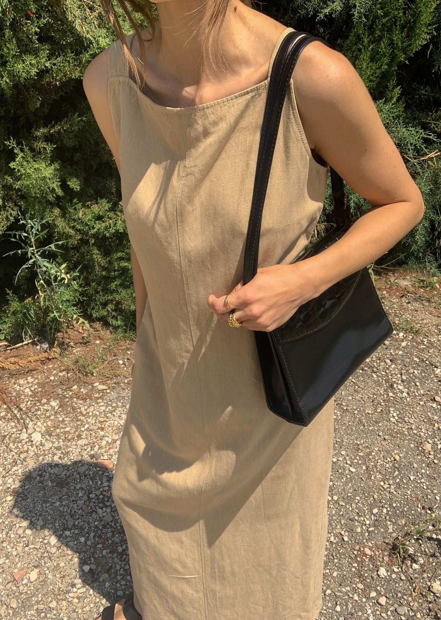 Vintage linen maxi dress