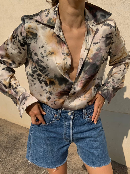 Marble silk body shirt