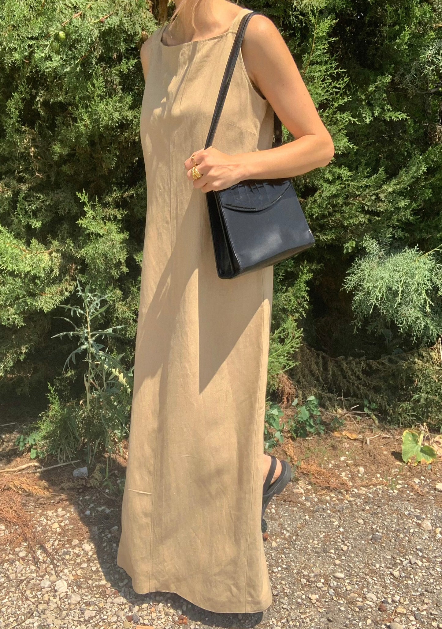 Vintage linen maxi dress