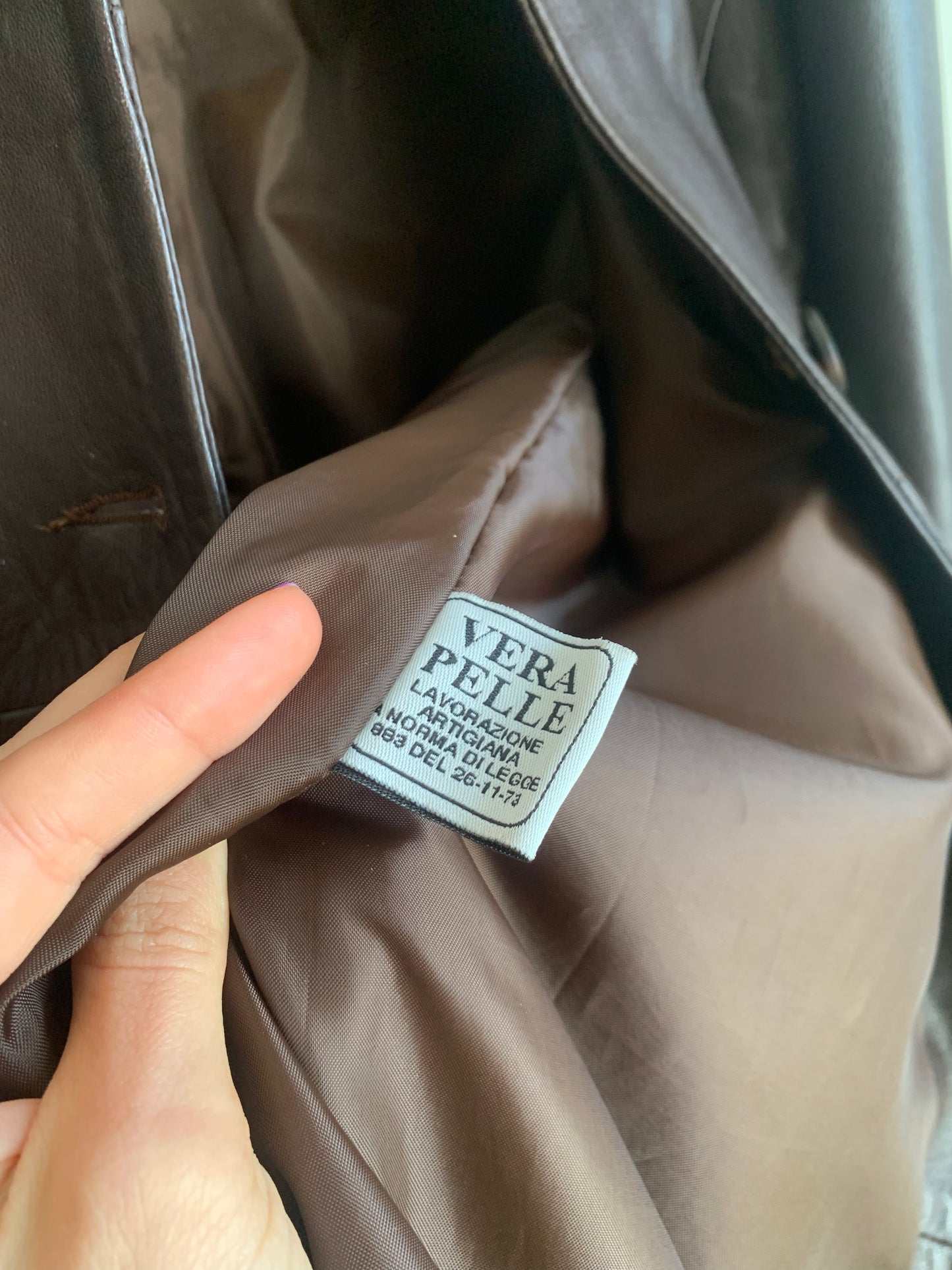 Vintage leather trench coat