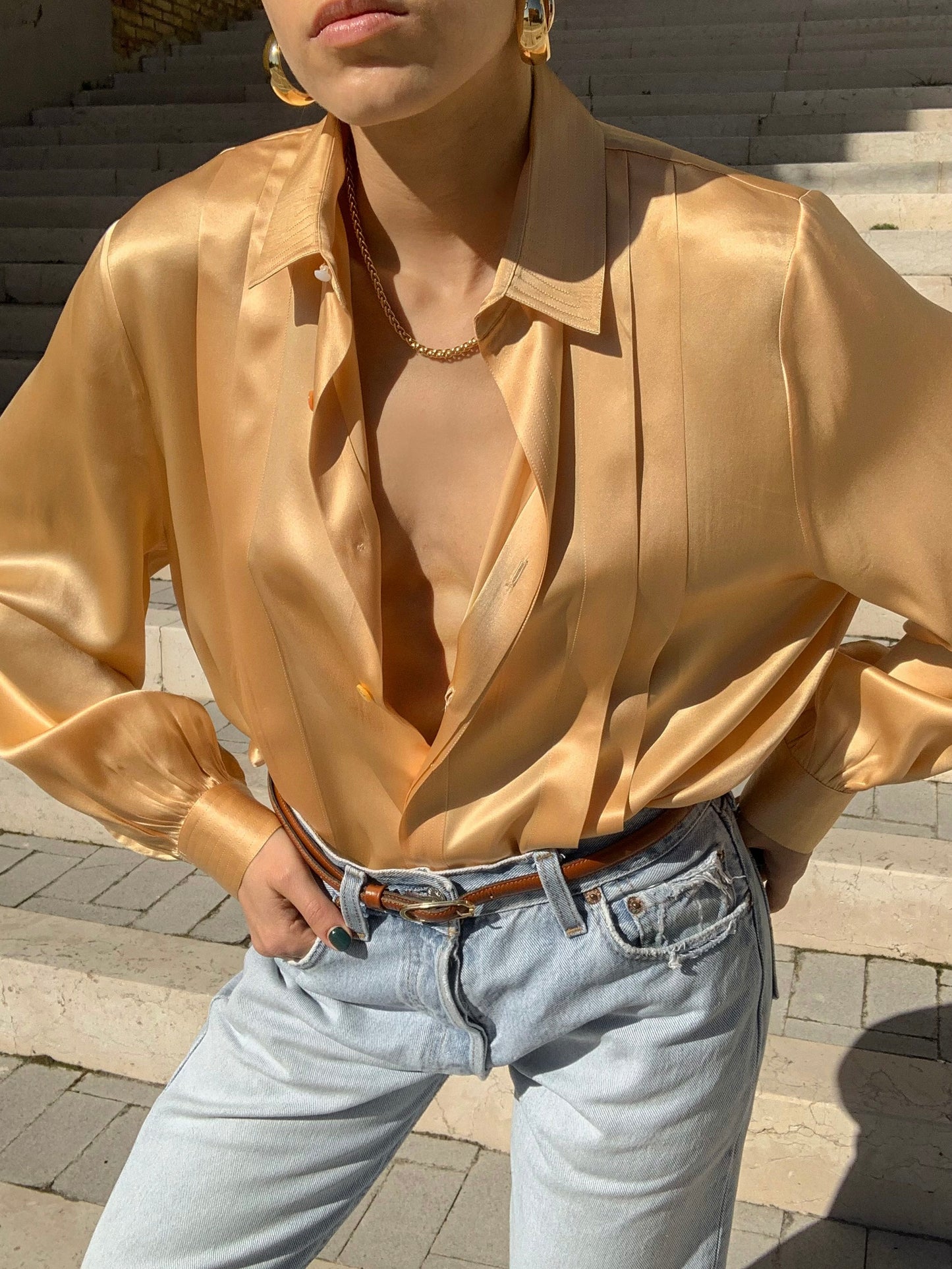 Vintage pure liquid silk shirt