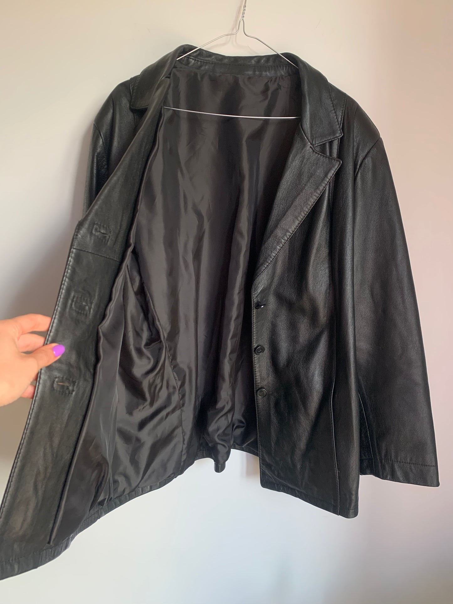 Vintage leather oversized jacket
