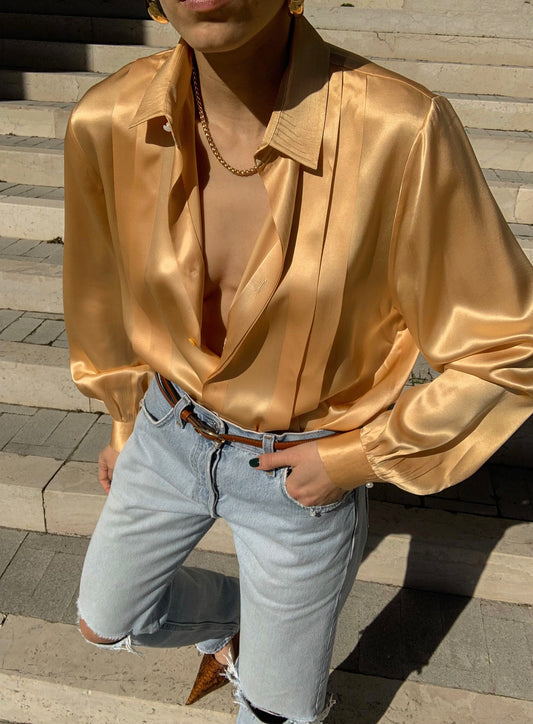 Vintage pure liquid silk shirt