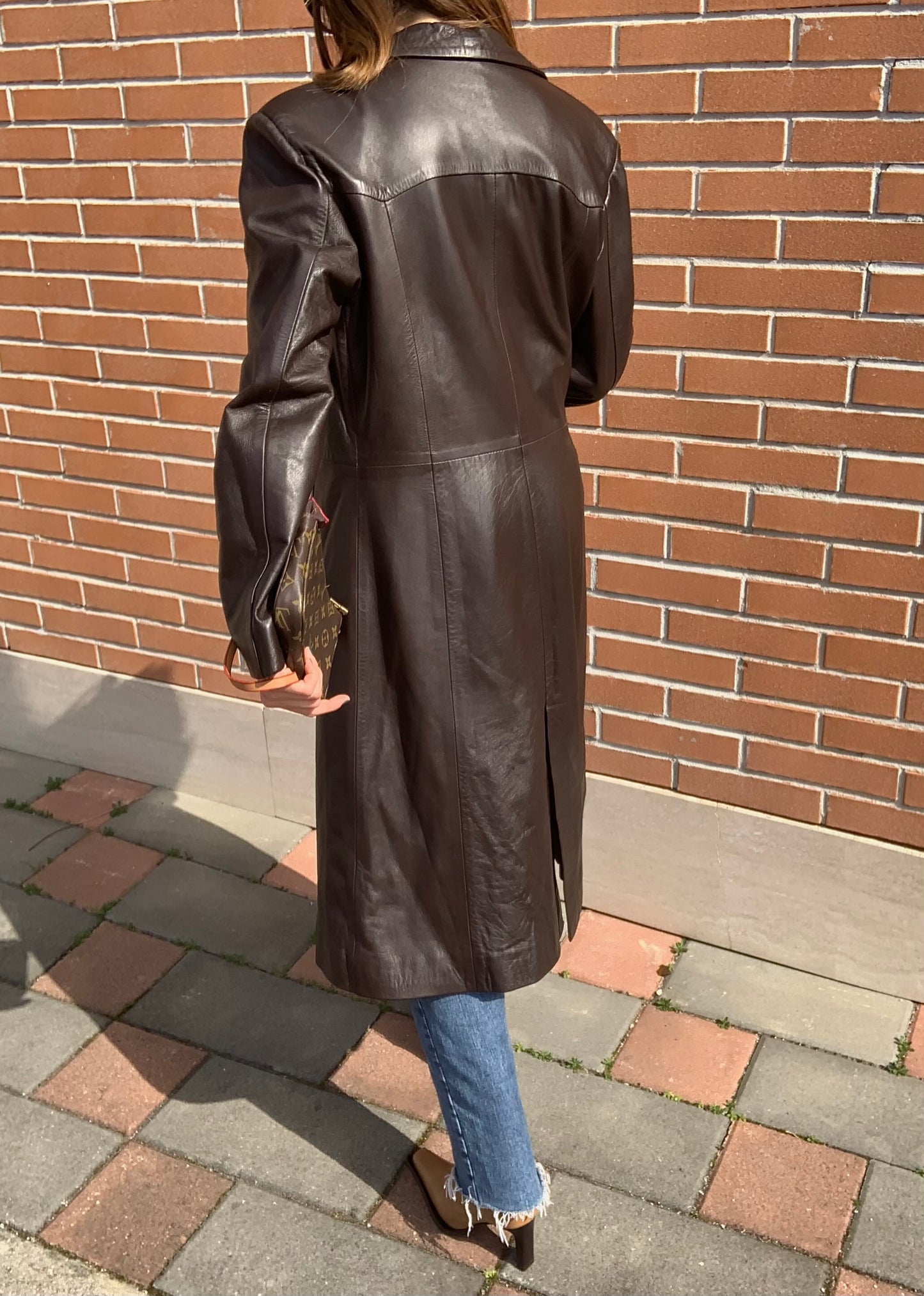 Vintage leather trench coat